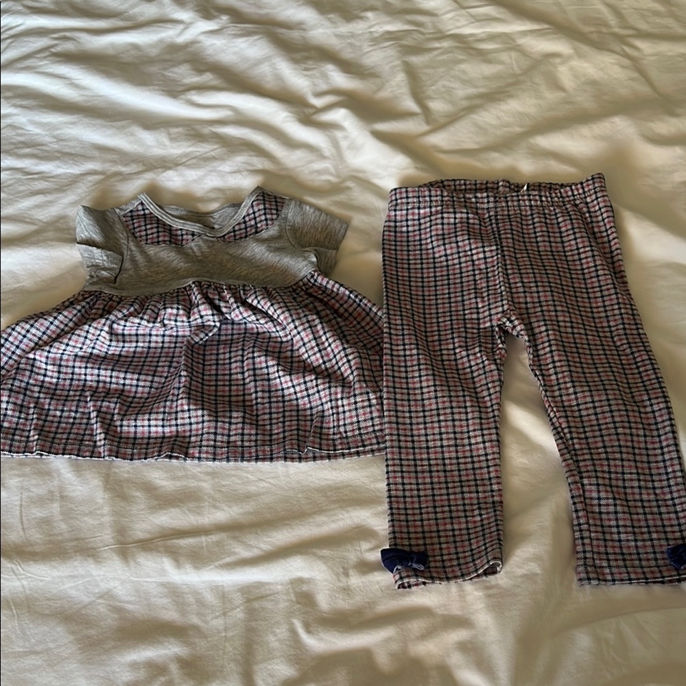 Plaid Baby Dress and Leggings Set
